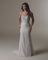 Gatsby-inspired sheath bridal gown with draped pearls